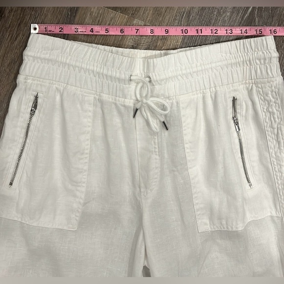 Athleta women’s retreat white linen joggers pantss size 12T - Picture 9 of 12